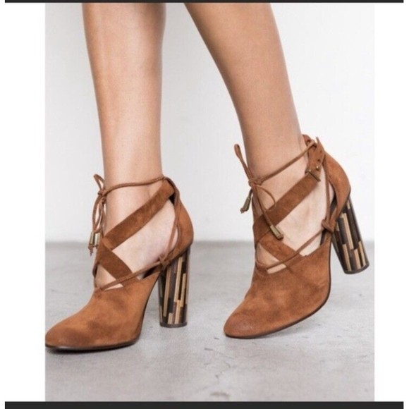 Free People Shoes - Free People Nouvella Wrap Heel Brown Suede Size 36 US Womens Size 6